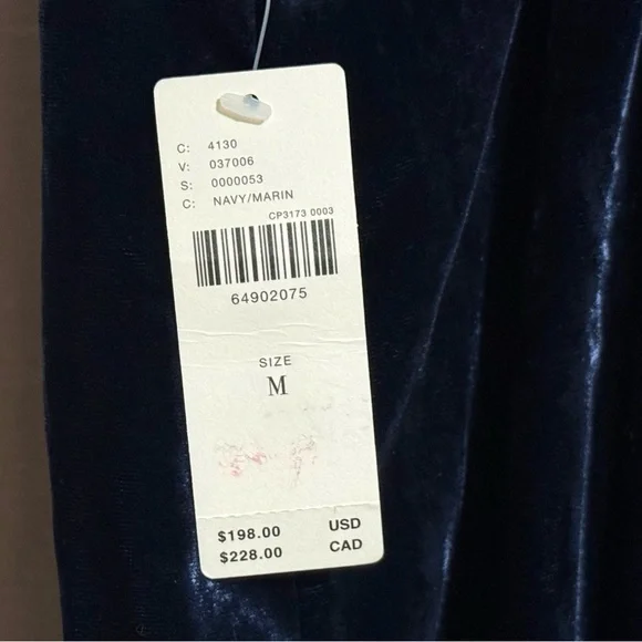 Anthropologie Navy Velvet Halter Maxi Dress NWT M - Picture 3 of 11